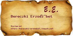Bereczki Erzsébet névjegykártya