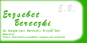 erzsebet bereczki business card